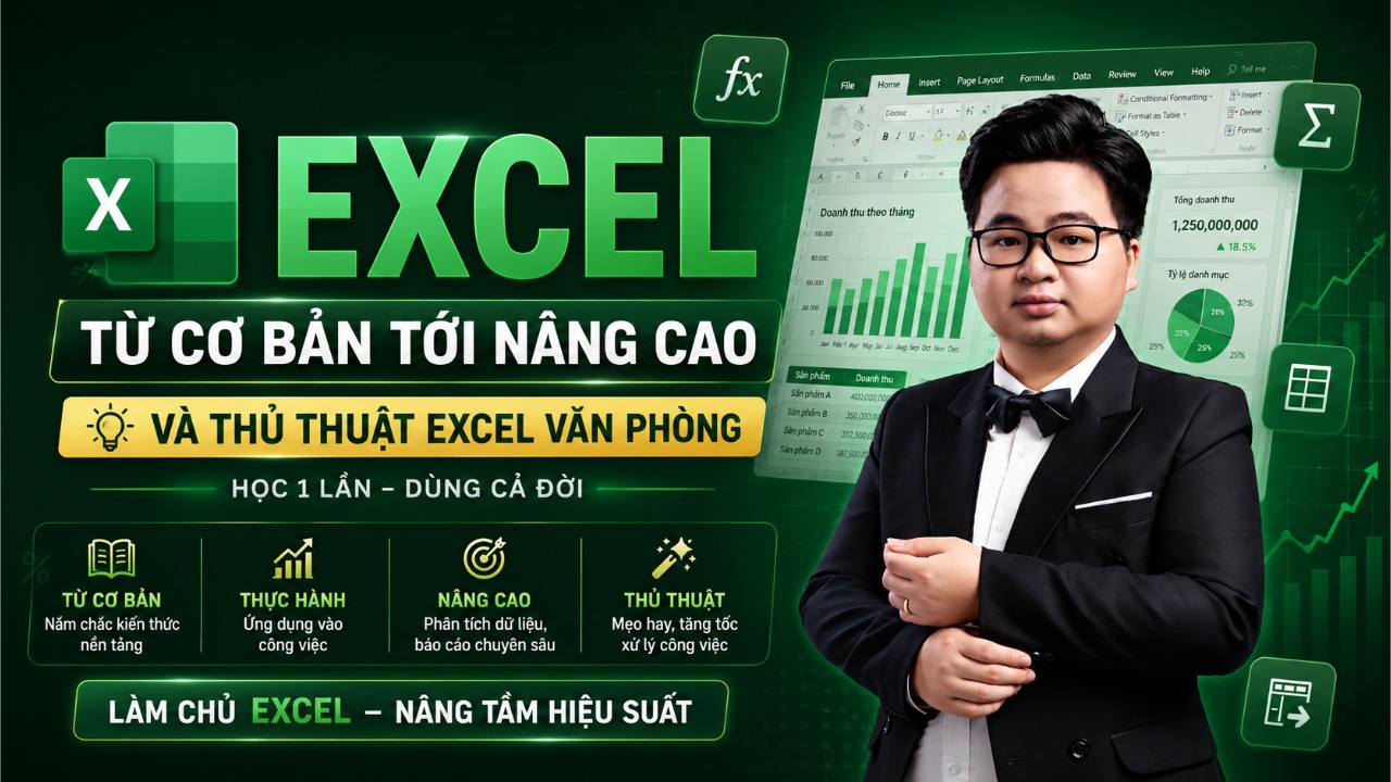 Combo Excel cơ bản tới nâng cao + thủ thuật